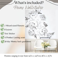 Peony - Black and white