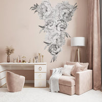Peony - Black and white