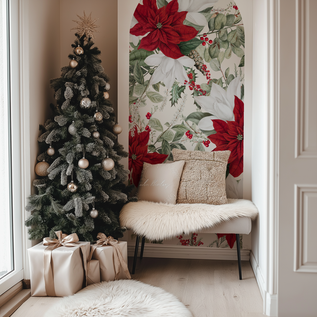Poinsettia Arch White